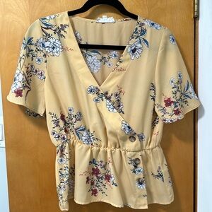Pink Rose Floral Blouse